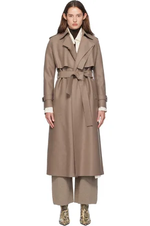 Harris Wharf London Beige Pressed Wool Trench Coat