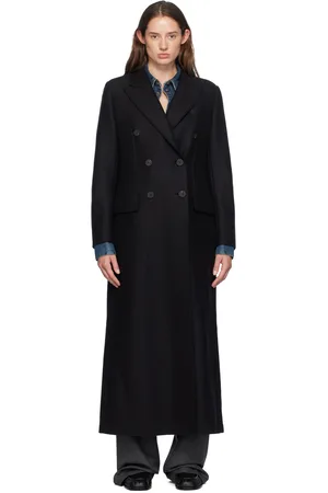 Harris Wharf London Black Long Double Breasted Coat