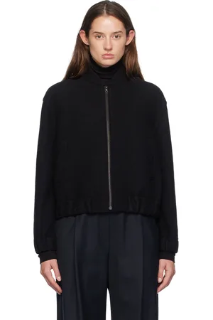 Harris Wharf London Black Cropped Bomber Jacket
