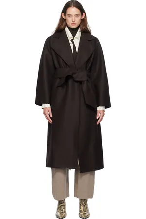 Harris Wharf London Brown Belted Clutch Coat