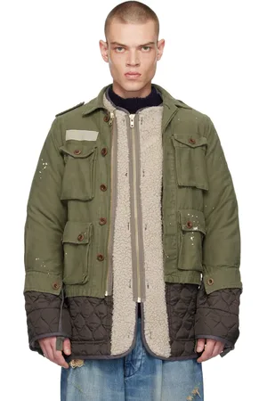 Kolor Khaki Layered Coat