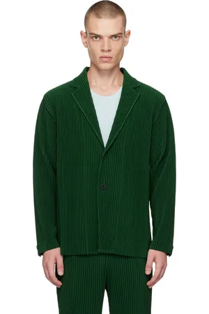 Issey Miyake Green Tailored Pleats 1 Blazer