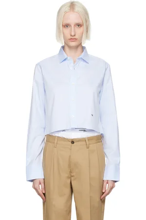 HOMMEGIRLS Blue Cropped Shirt