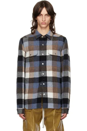 Rick Owens Blue Porterville Check Shirt