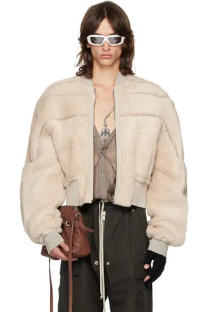 Rick Owens Off-White Porterville Girdered Reversible Shearling Bomber Jacket
