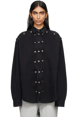 Y / PROJECT Black Snap Off Denim Shirt