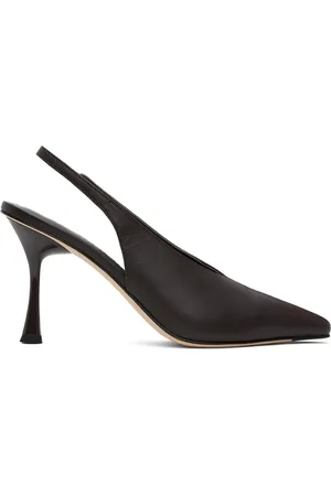 Studio Amelia Brown Razor Slingback Heels