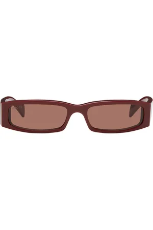 Gucci Burgundy Rectangular Frame Sunglasses