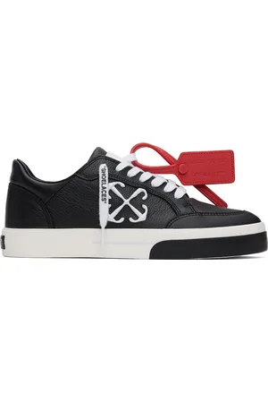 OFF-WHITE Black & White Leather Vulcanized Sneakers