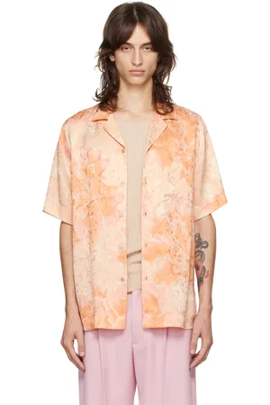 DRIES VAN NOTEN Orange Satin Shirt