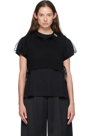 Simone Rocha Black Embellished Knit Vest