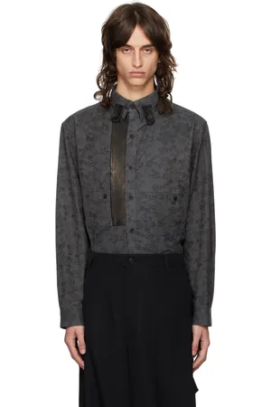 YOHJI YAMAMOTO Black A-Flower Design Shirt