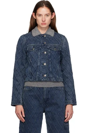 RAG&BONE Blue Cora Quilted Denim Jacket