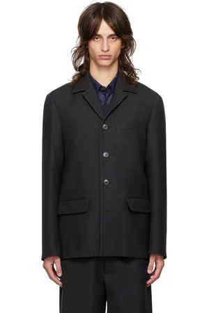 DRIES VAN NOTEN Gray Notched Lapel Blazer