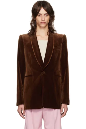 DRIES VAN NOTEN Brown Shawl Lapel Blazer