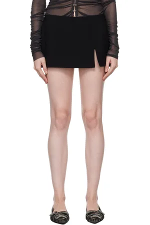 Acne Studios Black Satin-Lined Wool Miniskirt