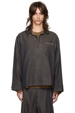 Aviva Jifei Xue Blue Boxy Denim Shirt