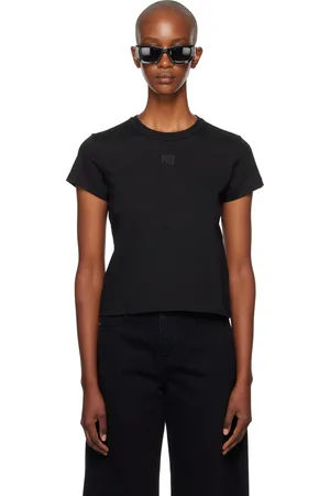 Alexander Wang Black Puff Logo Shrunken T-shirt