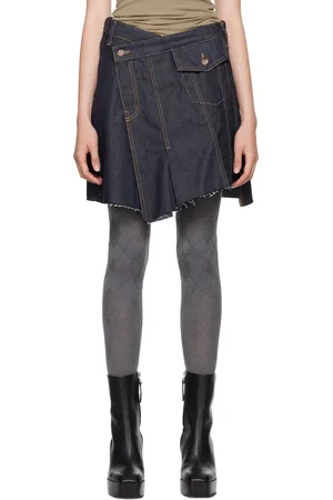 OPEN YY Wrap Denim Miniskirt