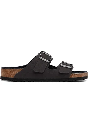 Birkenstock Black Regular Arizona Shearling Sandals