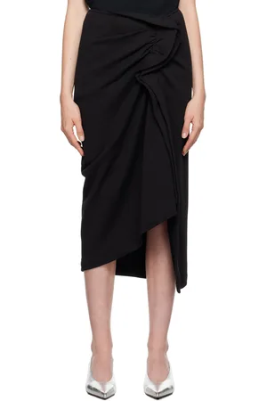 DRIES VAN NOTEN Black Terry Midi Skirt
