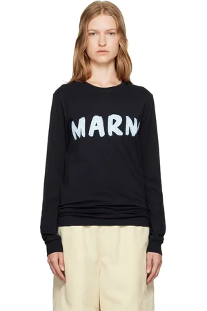 Marni Black Printed Logo Long Sleeve T-shirt