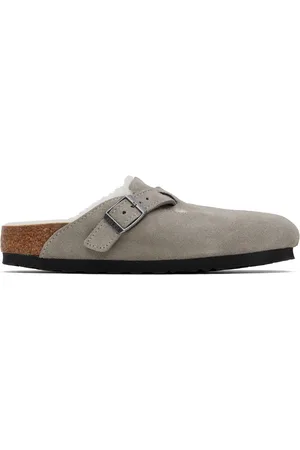 Birkenstock Gray Regular Boston Shearling Slip-On Loafers