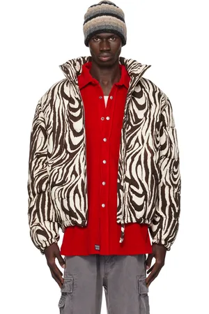 ERL Black & White Zebra Quilted Puffer Jacket