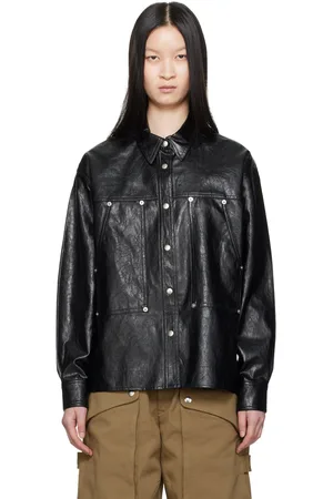 Isabel Marant Black Abelia Faux-Leather Shirt
