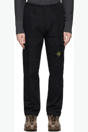Stone Island Black Logo Patch Cargo Pants