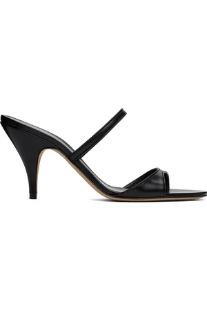 The Row Black Vika Heeled Sandals
