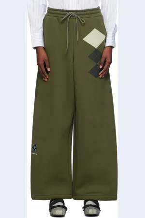 OPEN YY Green Argyle Wide Sweatpants