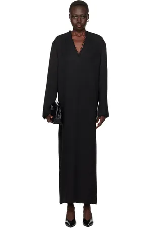 Totême Black Broad Sablé Maxi Dress