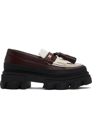 Ganni Brown & Off-White Cleated Loafers