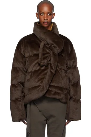 OTTOLINGER Brown Furry Strappy Puffer Jacket