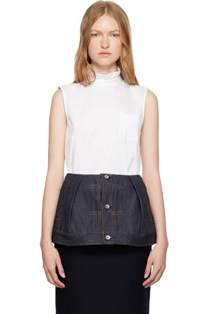 SACAI White Mock Neck Top