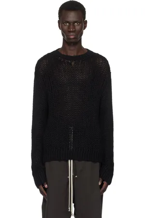 Rick Owens Black Porterville Round Neck Sweater