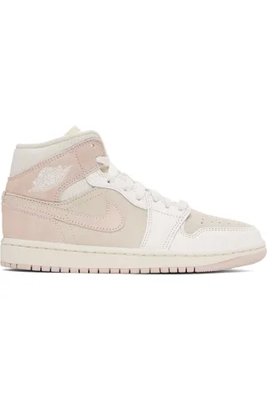 Nike Beige & Pink Air Jordan 1 Mid SE Sneakers