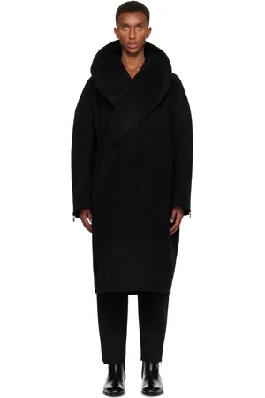 Helmut Lang Black Double-Faced Apex Cocoon Coat