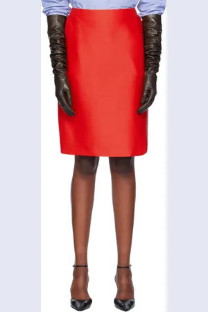 The Row Red Corinna Midi Skirt