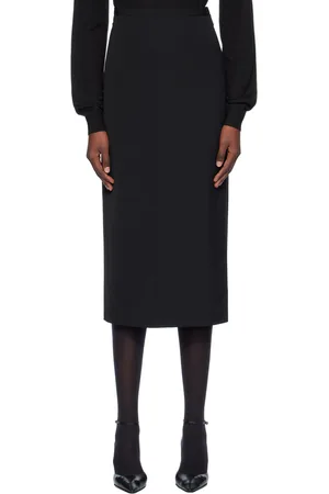 The Row Black Mathias Midi Skirt