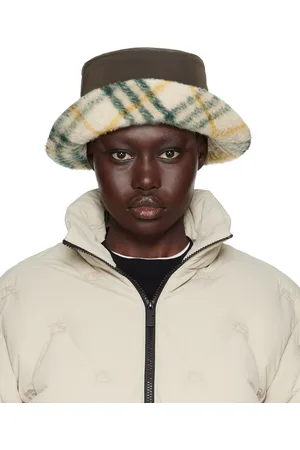 Burberry Brown Reversible Check Fleece Bucket Hat