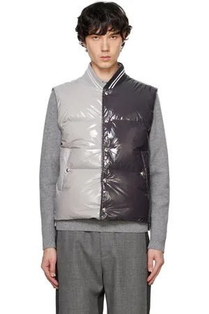 Thom Browne Gray Funmix Glossy Tech Down Vest