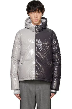 Thom Browne Black & Gray Funmix Detachable Hood Down Jacket