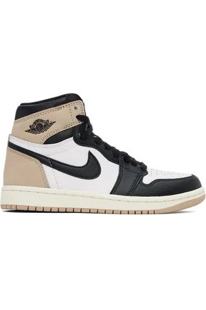 Nike Tan & White Air Jordan 1 Sneakers