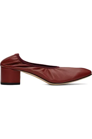 Aeyde Red Gemma Leather Ballet Heels