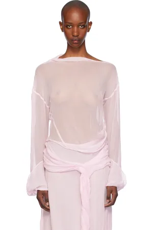 J.W.Anderson Pink Sheer Long Sleeve Blouse