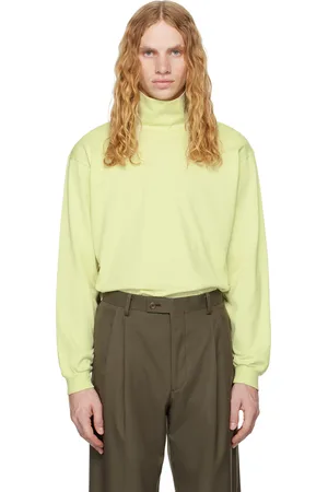 Auralee Green Luster Plaiting Turtleneck