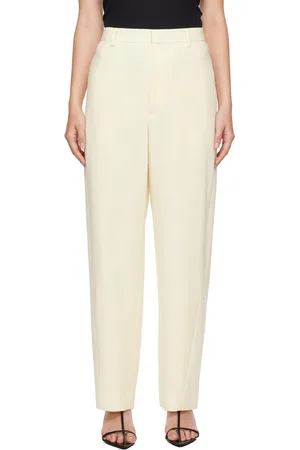 Auralee Off-White Tense Wool Double Cloth Trousers