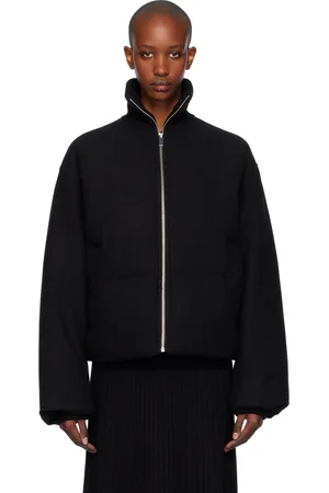 Totême Black Flannel Puffer Down Jacket